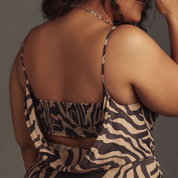 🖤💚Anthropologie Green & Black Assymetrical Slip Dress💚🖤 - Picture 5 of 11